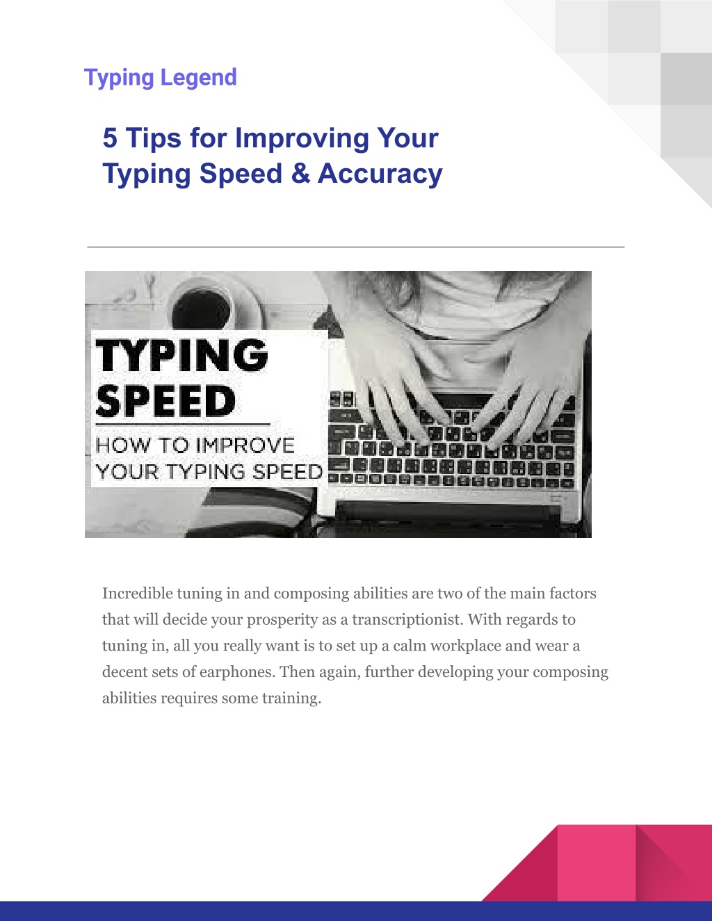 PPT - 5 Tips for Improving Your Typing Speed & Accuracy PowerPoint ...