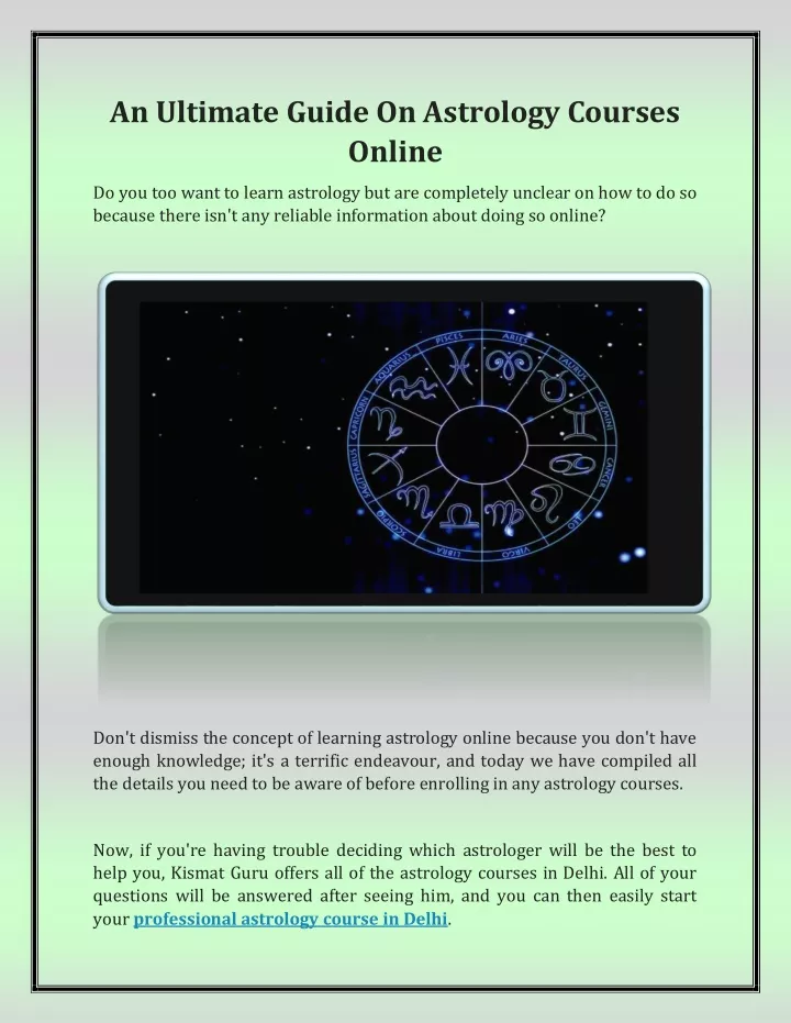 PPT An Ultimate Guide On Astrology Courses Online PowerPoint 