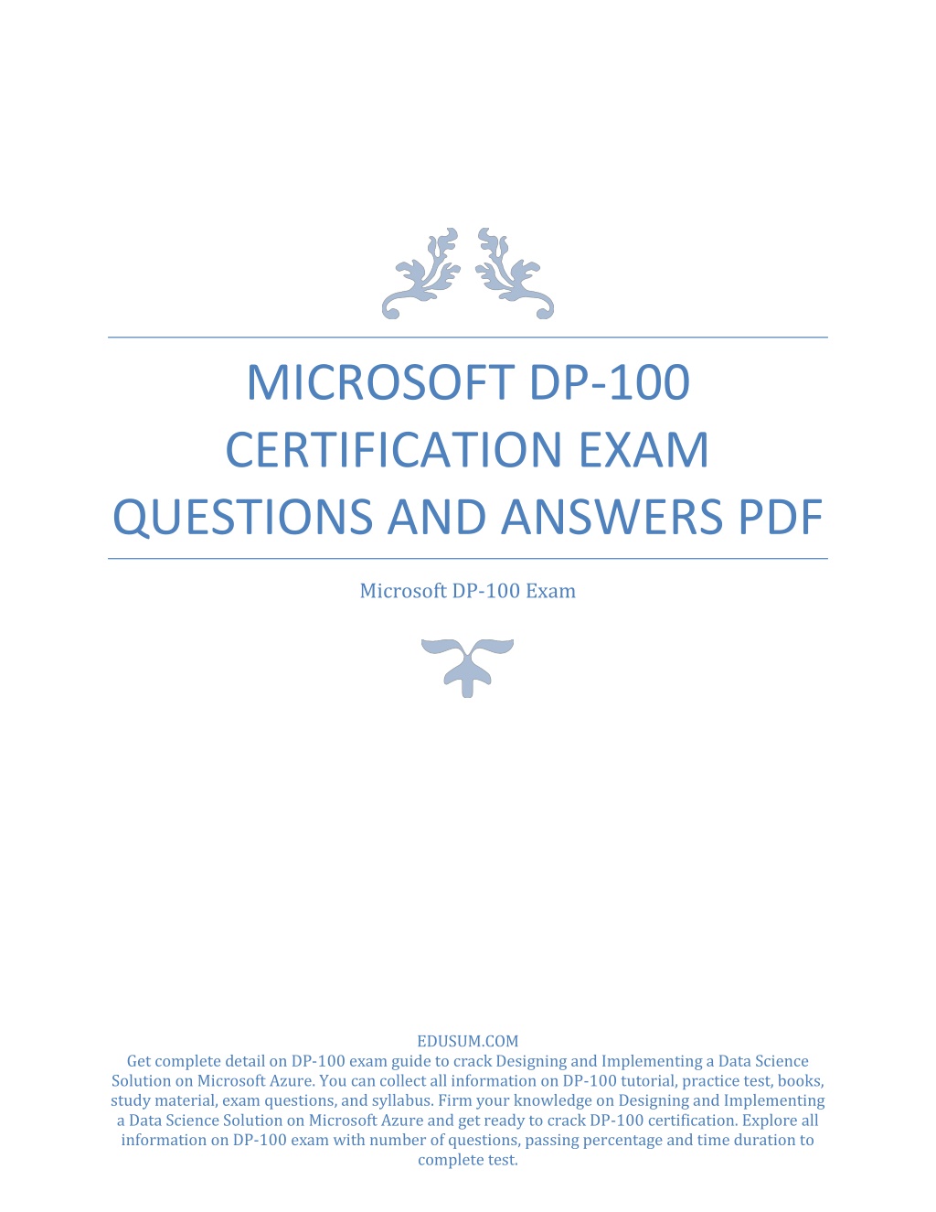 PPT - Microsoft DP-100 Certification Exam Questions and Answers PDF PowerPoint Presentation - ID ...