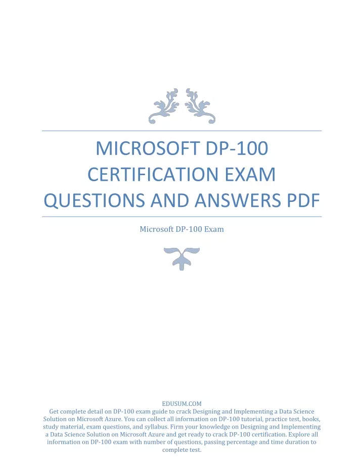 DP-100 Fragen Und Antworten