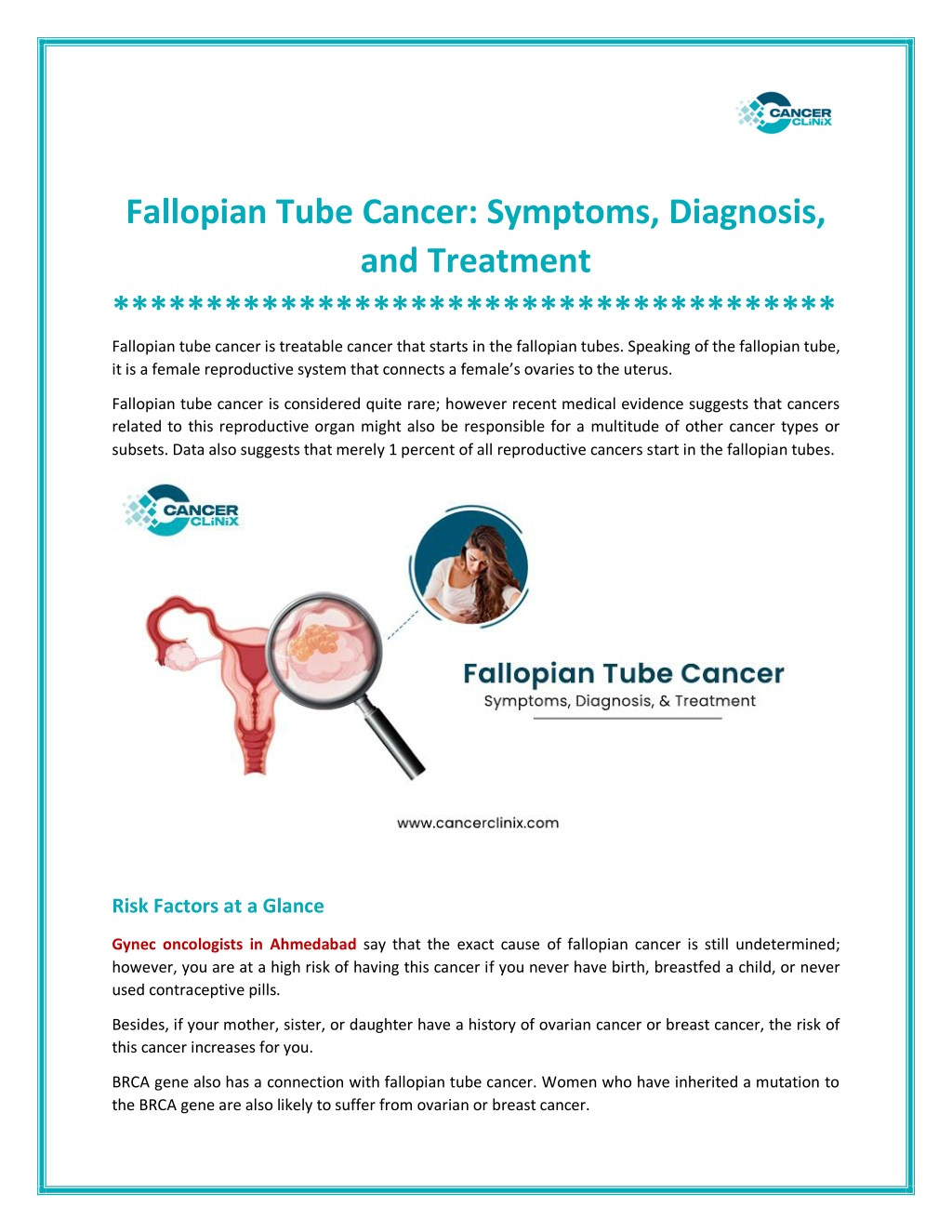 Ppt Fallopian Tube Cancer Symptoms Diagnosis And Treatment Powerpoint Presentation Id
