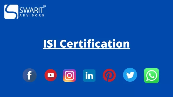 PPT - ISI Certification PowerPoint Presentation, free download - ID ...