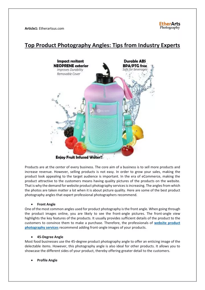 PPT - Top Product Photography Angles Tips from Industry Experts ...