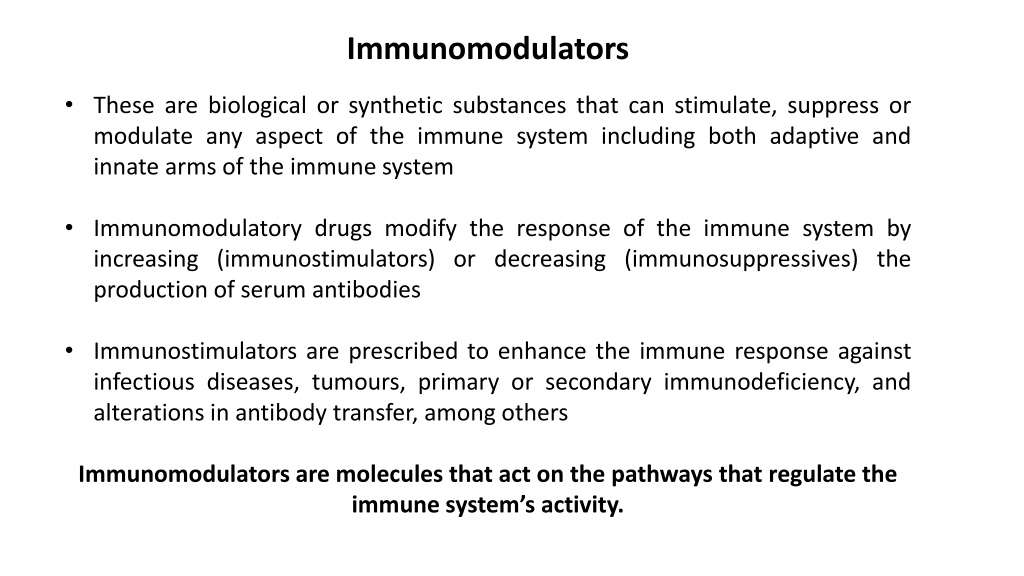 PPT - immunomodulators PowerPoint Presentation, free download - ID:11470432