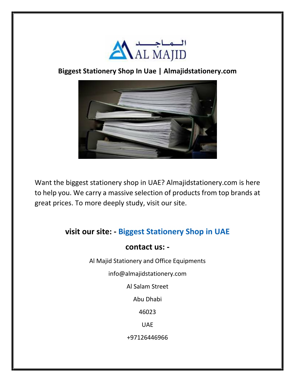 PPT Biggest Stationery Shop In Uae PowerPoint Presentation Free 