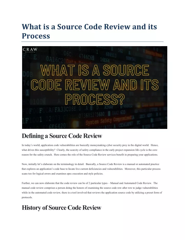 PPT - What is a Source Code Review and its Process PowerPoint ...