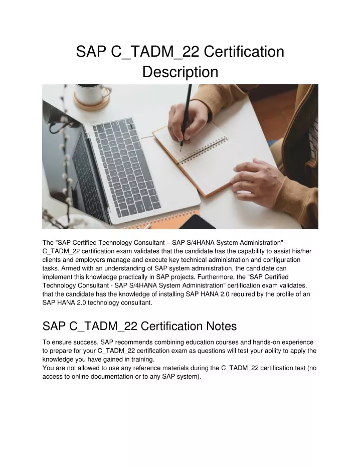 Certification C-TADM-22 Book Torrent