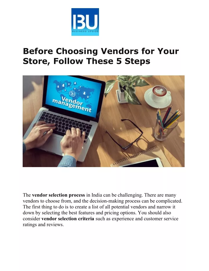 PPT Before Choosing Vendors For Your Store Follow These 5 Steps PowerPoint Presentation ID 