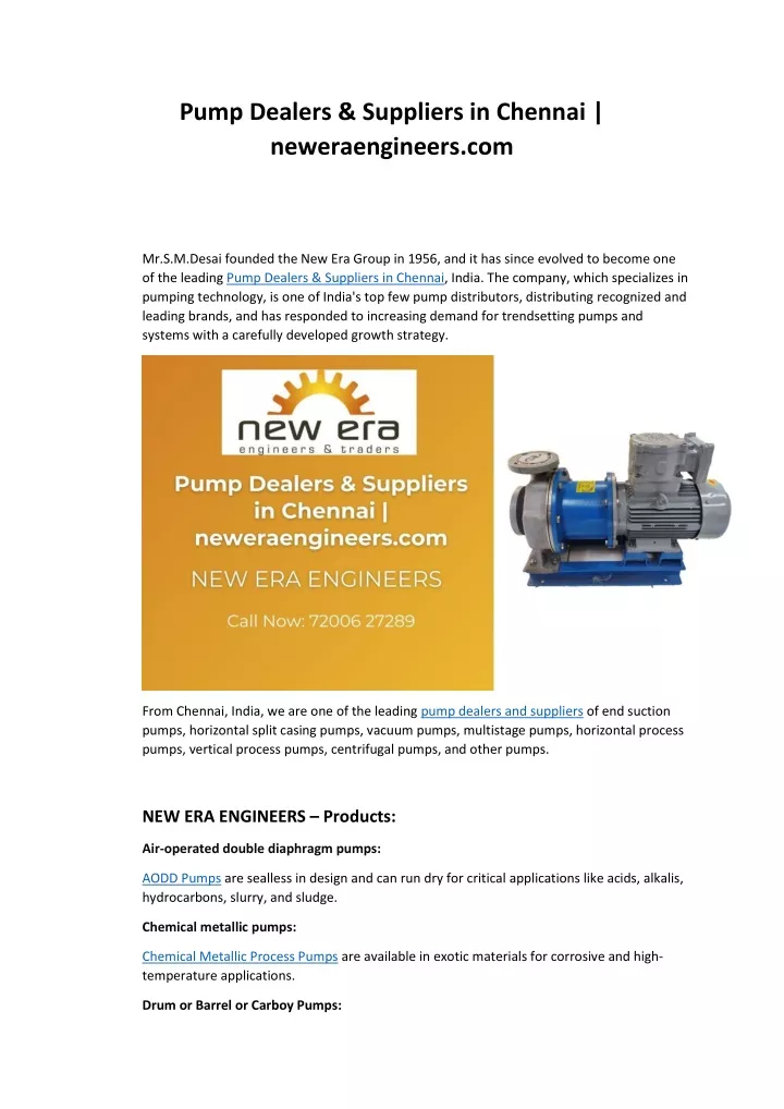 ppt-pump-dealers-suppliers-in-chennai-neweraengineers