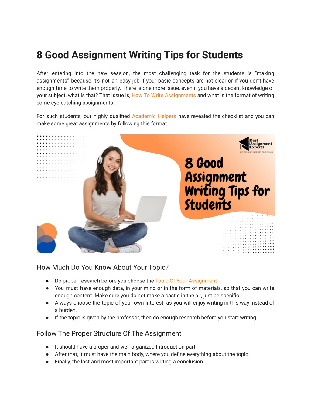 good assignments for writing