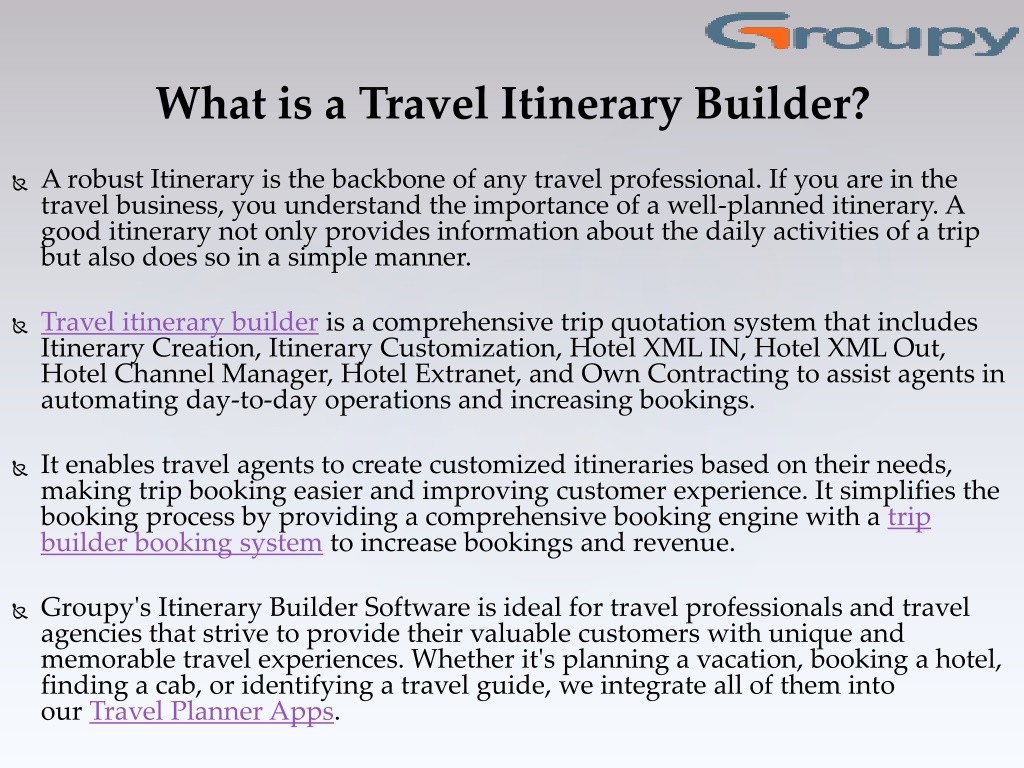 PPT - Travel Itinerary Builder PowerPoint Presentation, free download ...