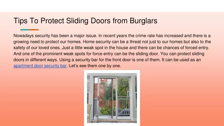 PPT - Tips To Protect Sliding Doors From Burglars PowerPoint ...