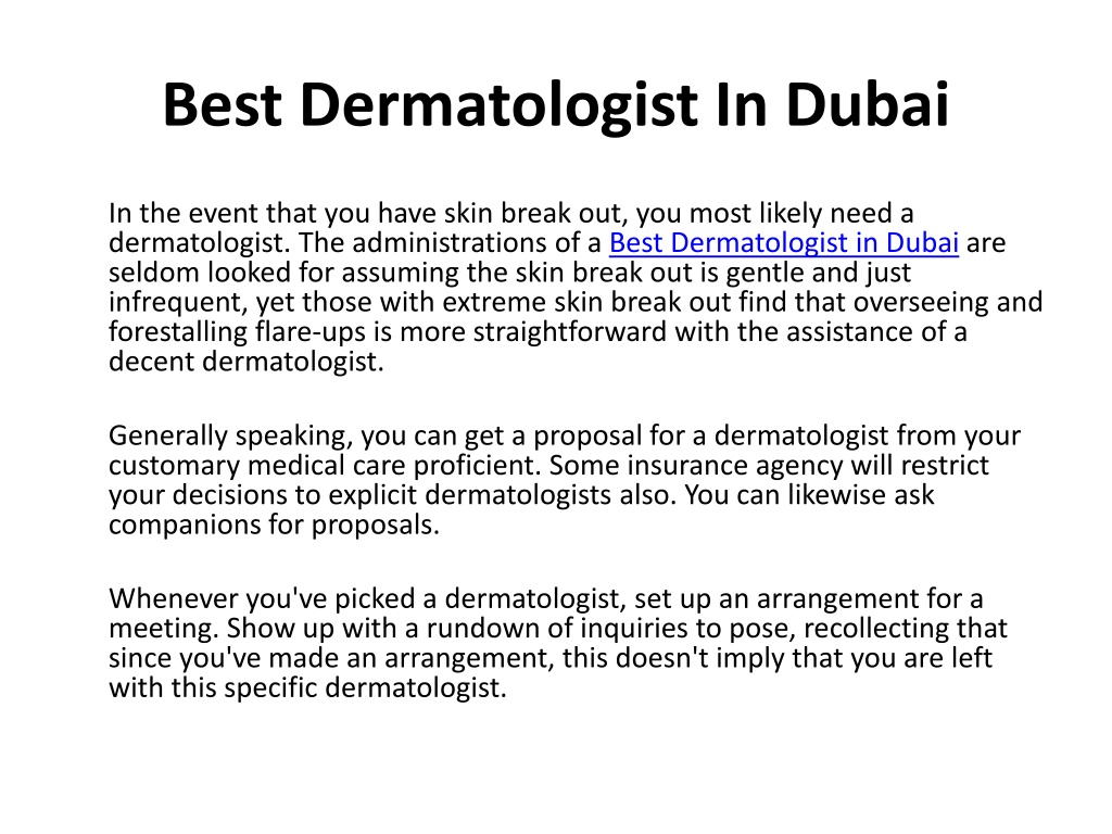 Ppt Best Dermatologist In Dubai Powerpoint Presentation Free Download Id11477554