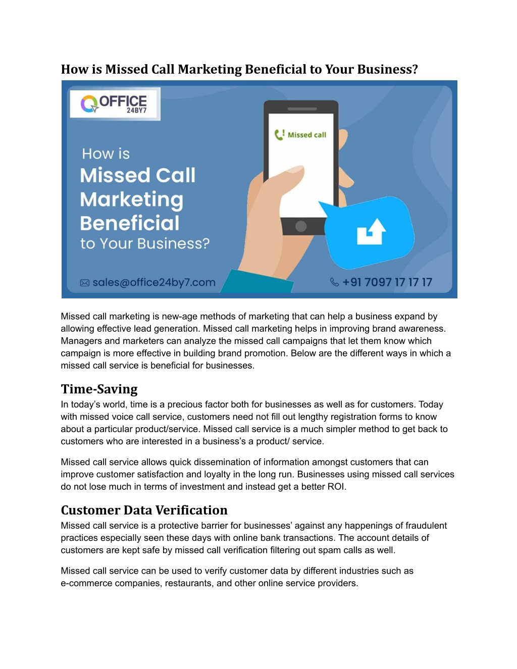 PPT - How Is Missed Call Marketing Beneficial To Your Business ...