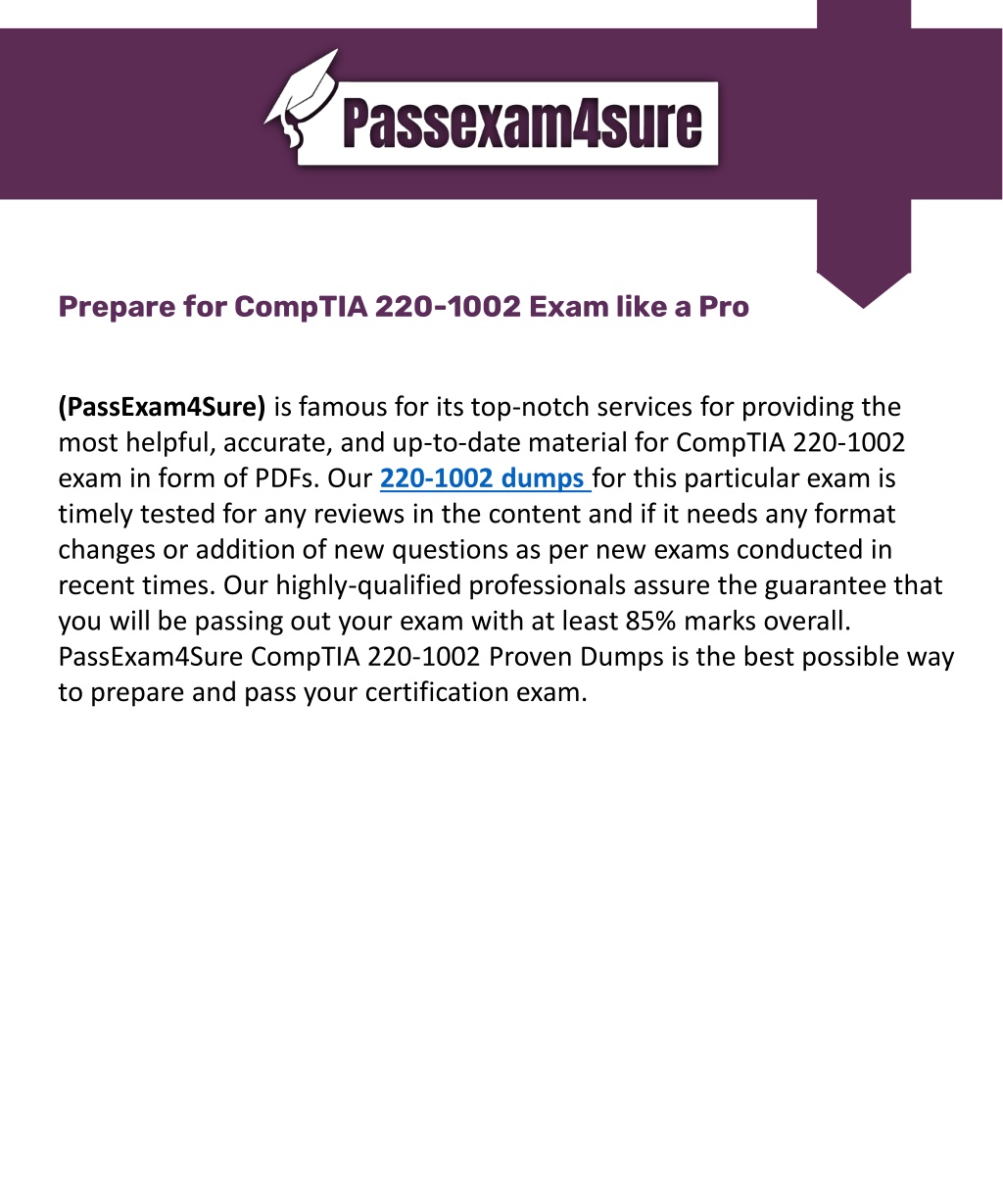 PPT - CompTIA 220-1002 Questions – An Easy Approach To Success In 220 ...