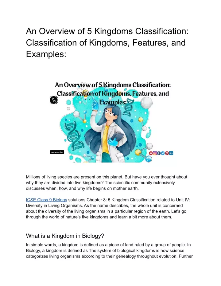 Ppt An Overview Of 5 Kingdoms Classification Classification Of Kingdom Powerpoint 8826