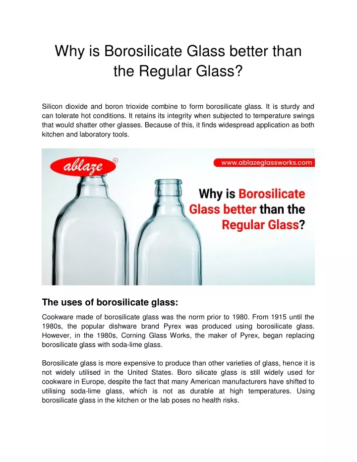 PPT Ablaze Glass Works Why is Borosilicate Glass better than the