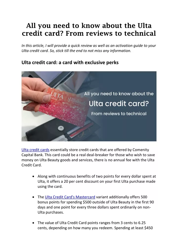 Ppt All You Need To Know About The Ulta Credit Card Powerpoint Presentation Id11478936 