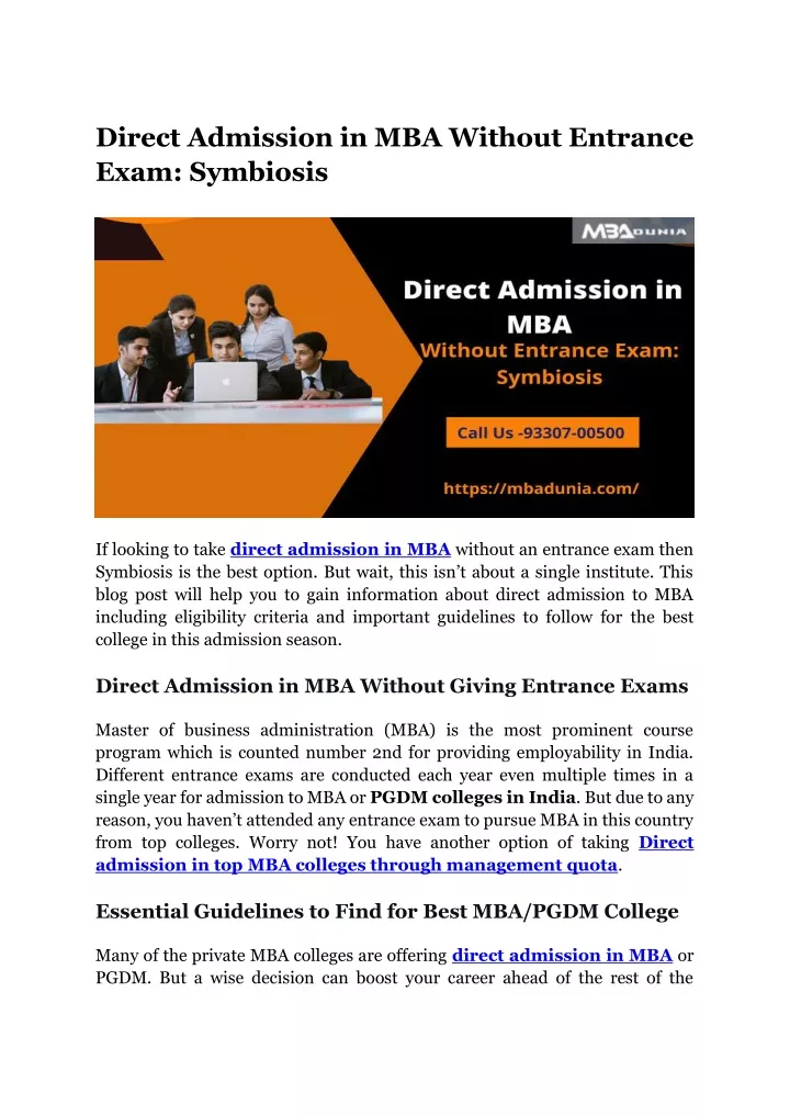 ppt-direct-admission-in-mba-without-entrance-exam-symbiosis