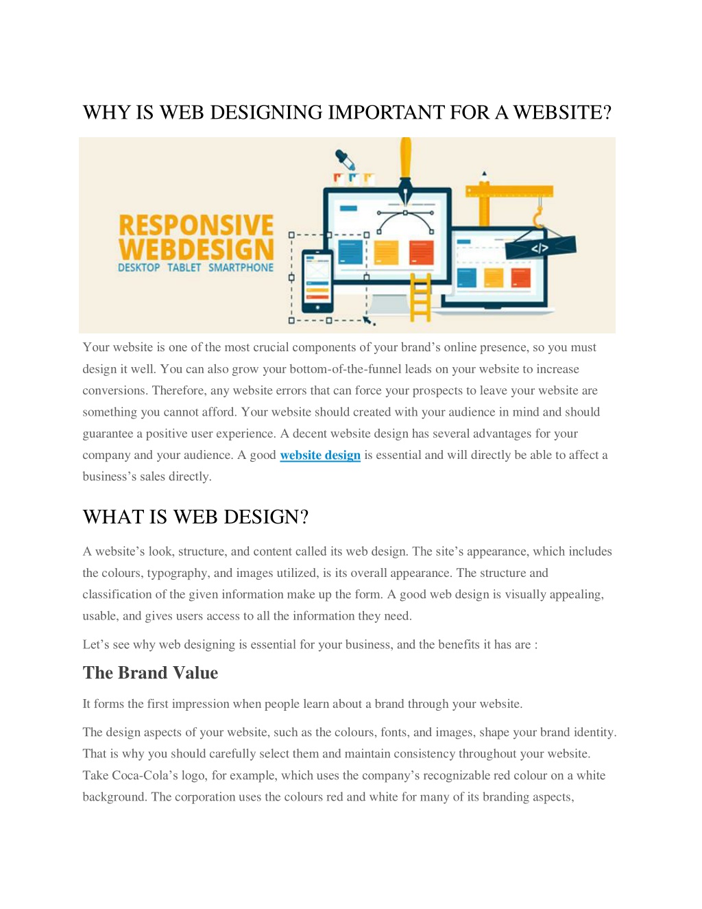 PPT - WHY IS WEB DESIGNING IMPORTANT FOR A WEBSITE PowerPoint ...
