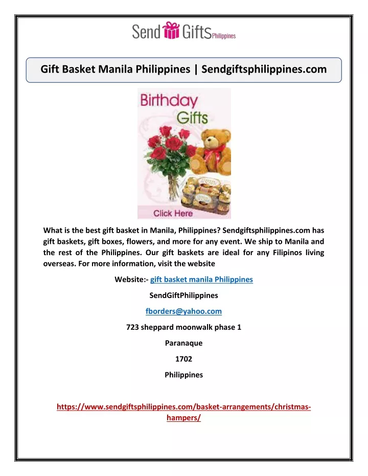 PPT Gift Basket Manila Philippines