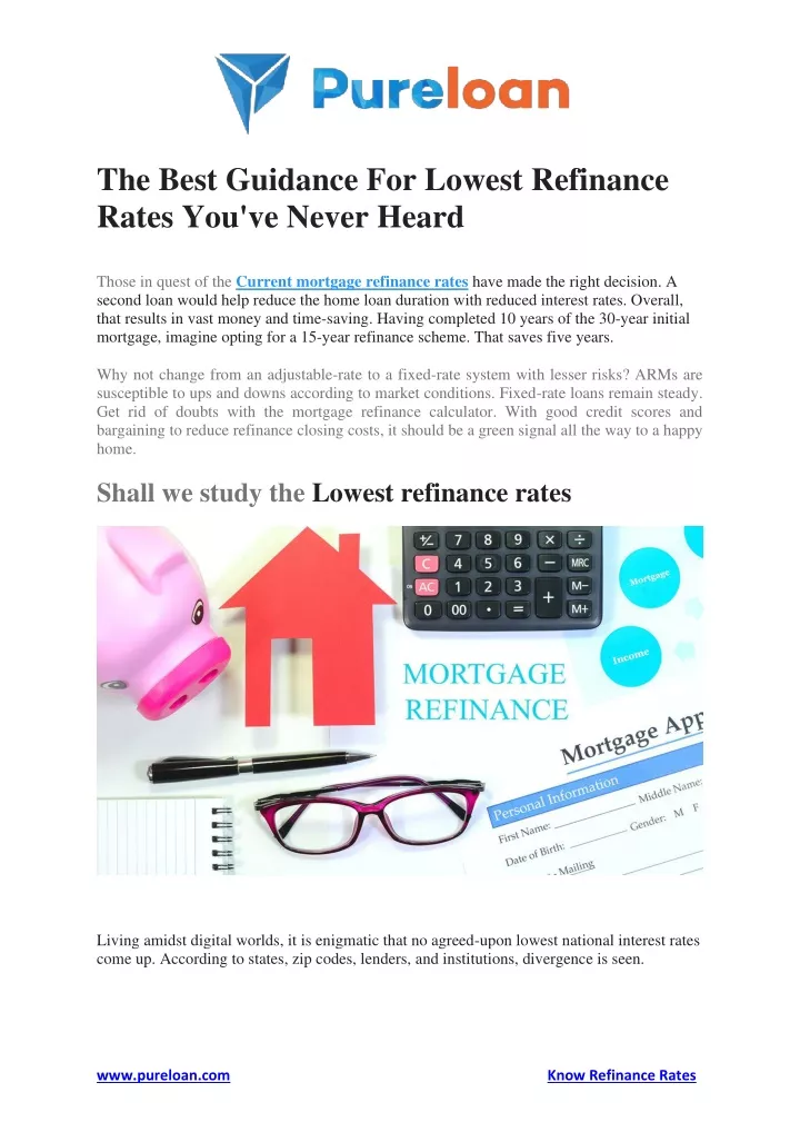 Lowest Refinance Rates Available