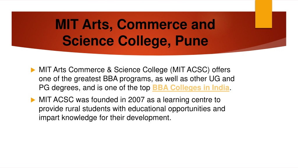 PPT - BBA Colleges In India - MIT ACSC PowerPoint Presentation, Free ...