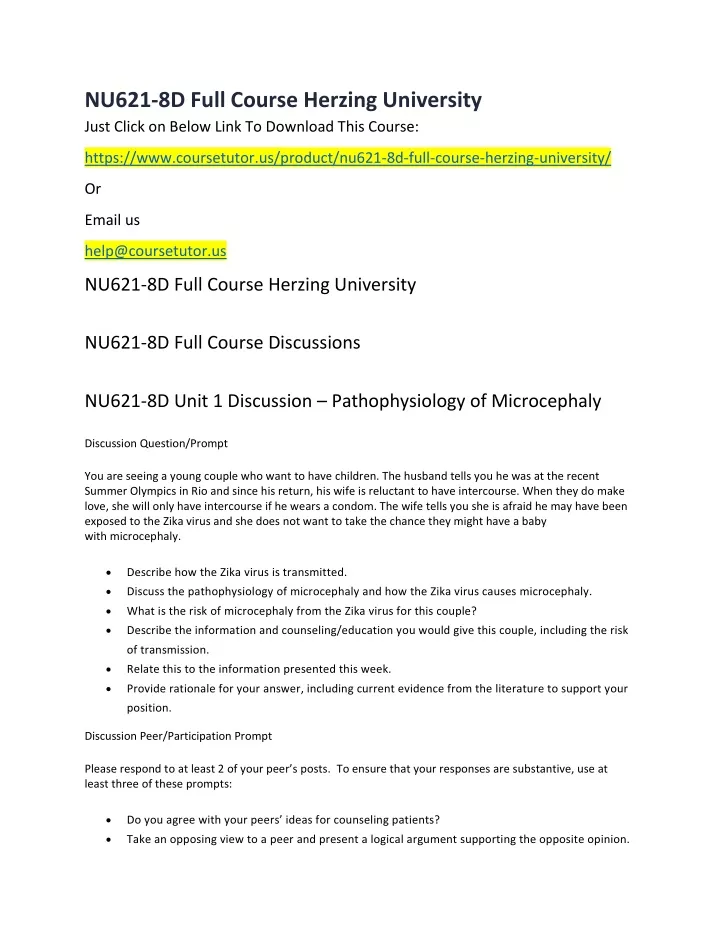 PPT NU6218D Full Course Herzing University PowerPoint Presentation