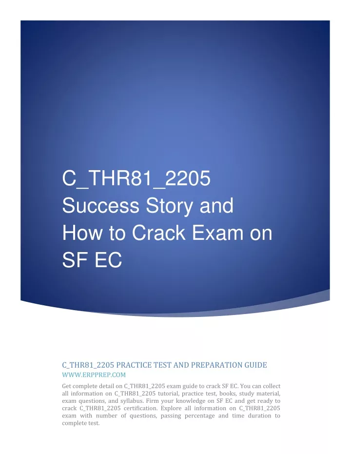 C-THR81-2205 Prüfungsübungen
