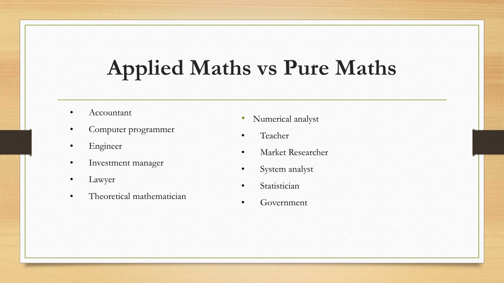 PPT Applied Mathematics Vs Pure Mathematics PowerPoint Presentation 