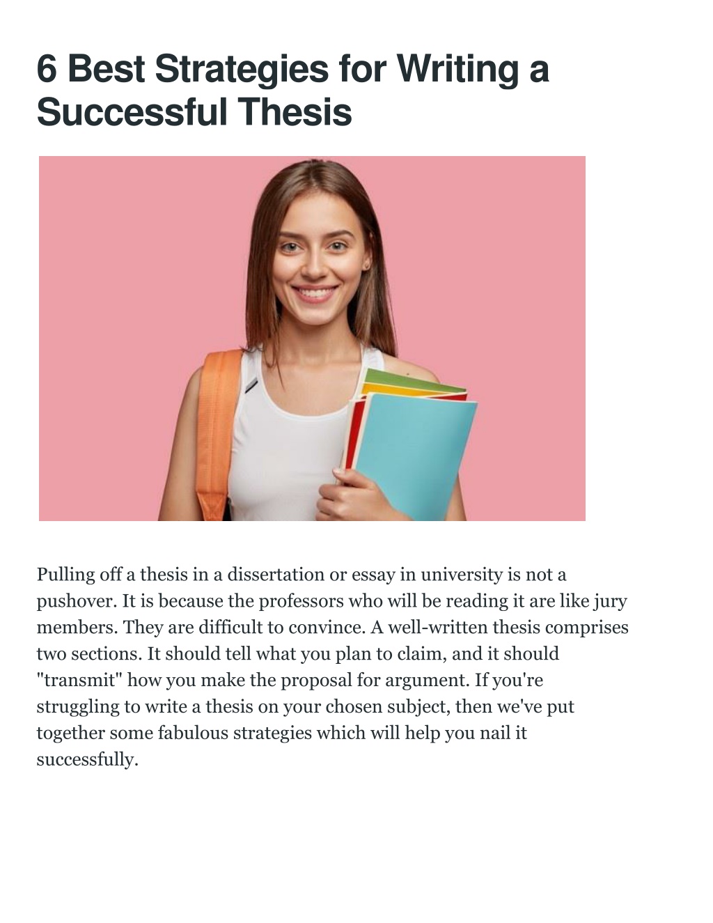 strategies for starting a thesis