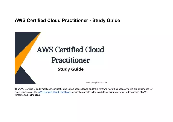 PPT - AWS Certified Cloud Practitioner - Study Guide PowerPoint ...