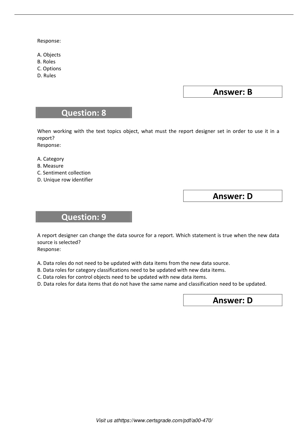 A00-470 Test Quiz