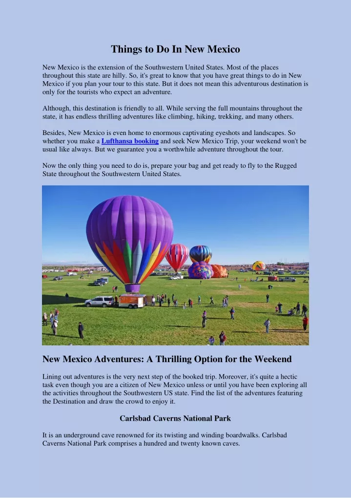 PPT Things to Do In New Mexico PowerPoint Presentation, free download