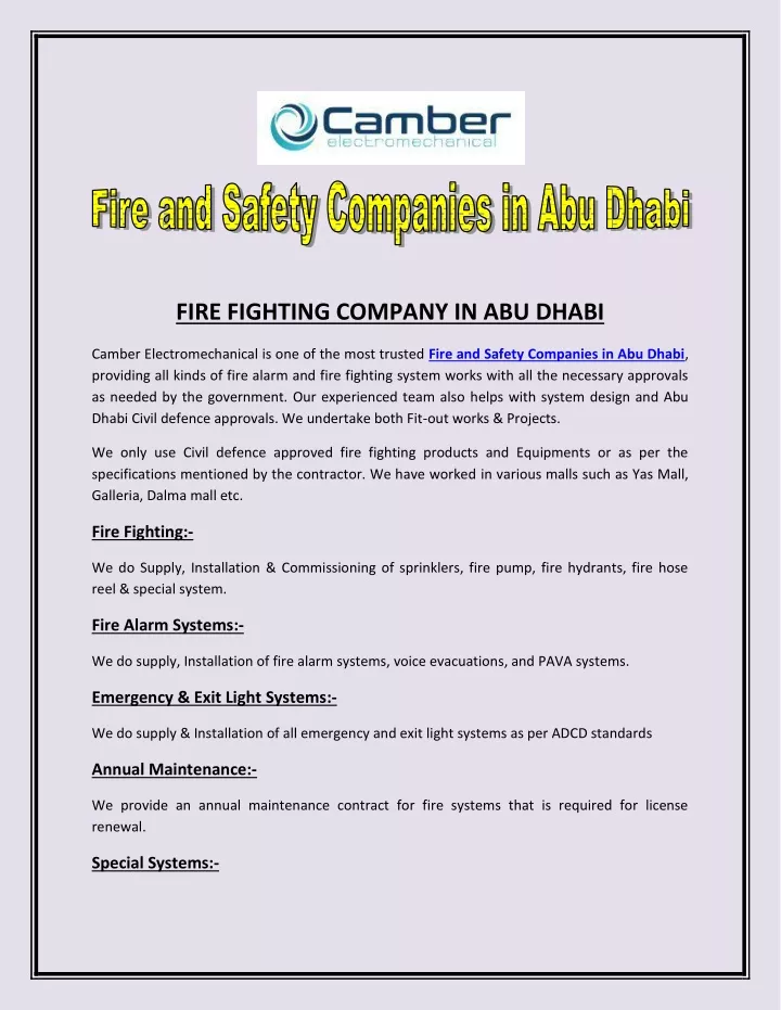 Ppt Fire And Safety Companies In Abu Dhabi Powerpoint Presentation Free Download Id11487789 9067