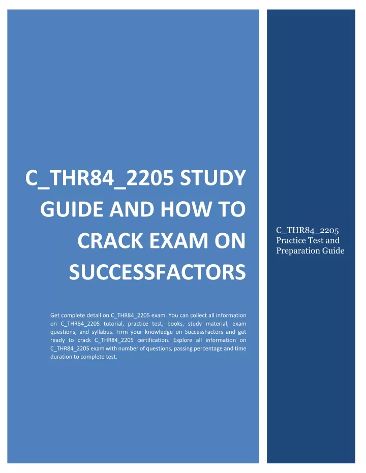 C-THR85-2205 Pruefungssimulationen