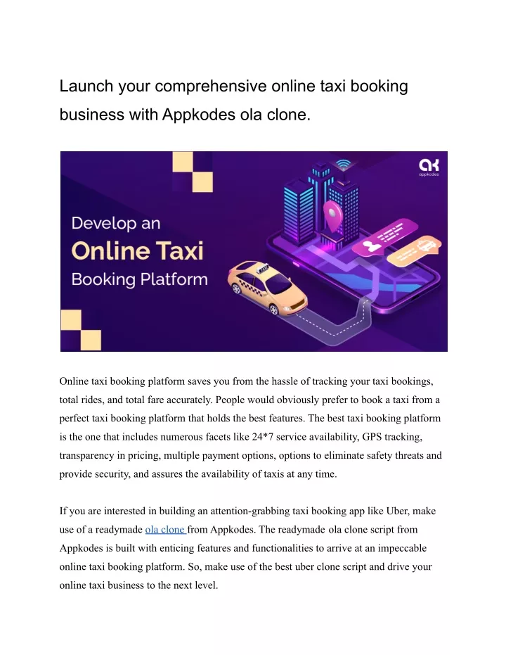 online taxi services essay