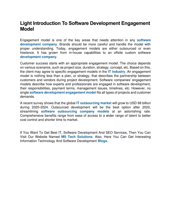 PPT - Light Introduction To Software Development Engagement Model ...