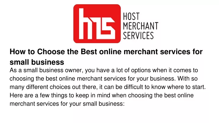 Top Online Merchant Services