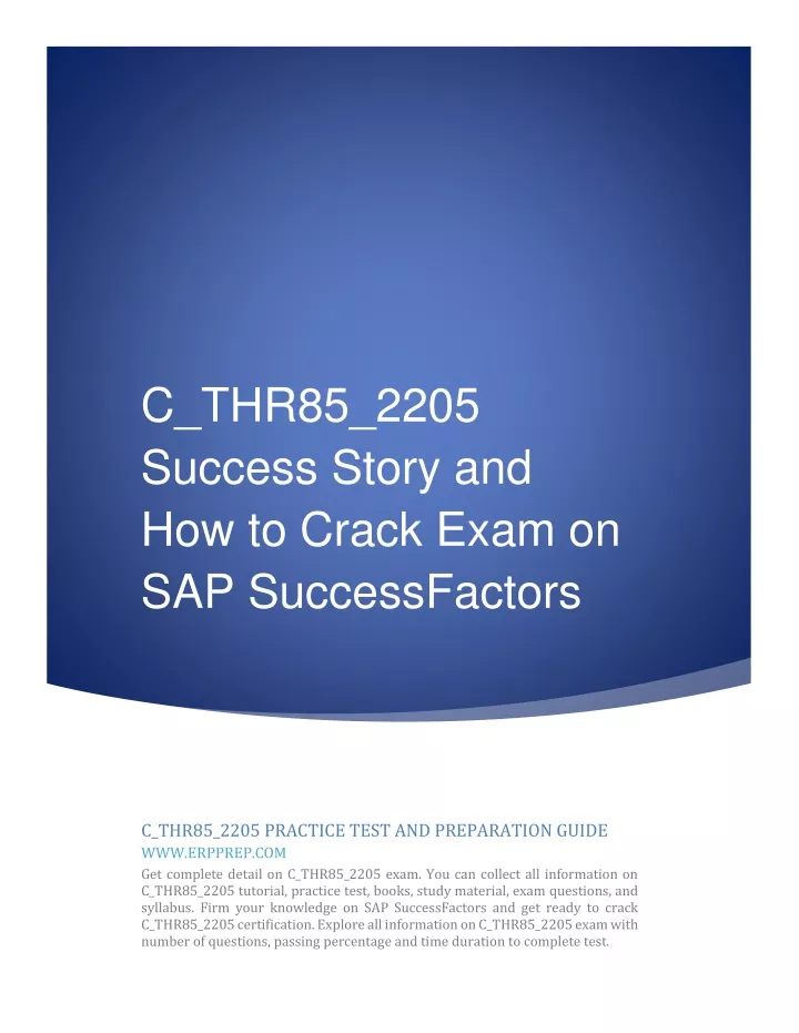 C-THR85-2205 Prüfungen