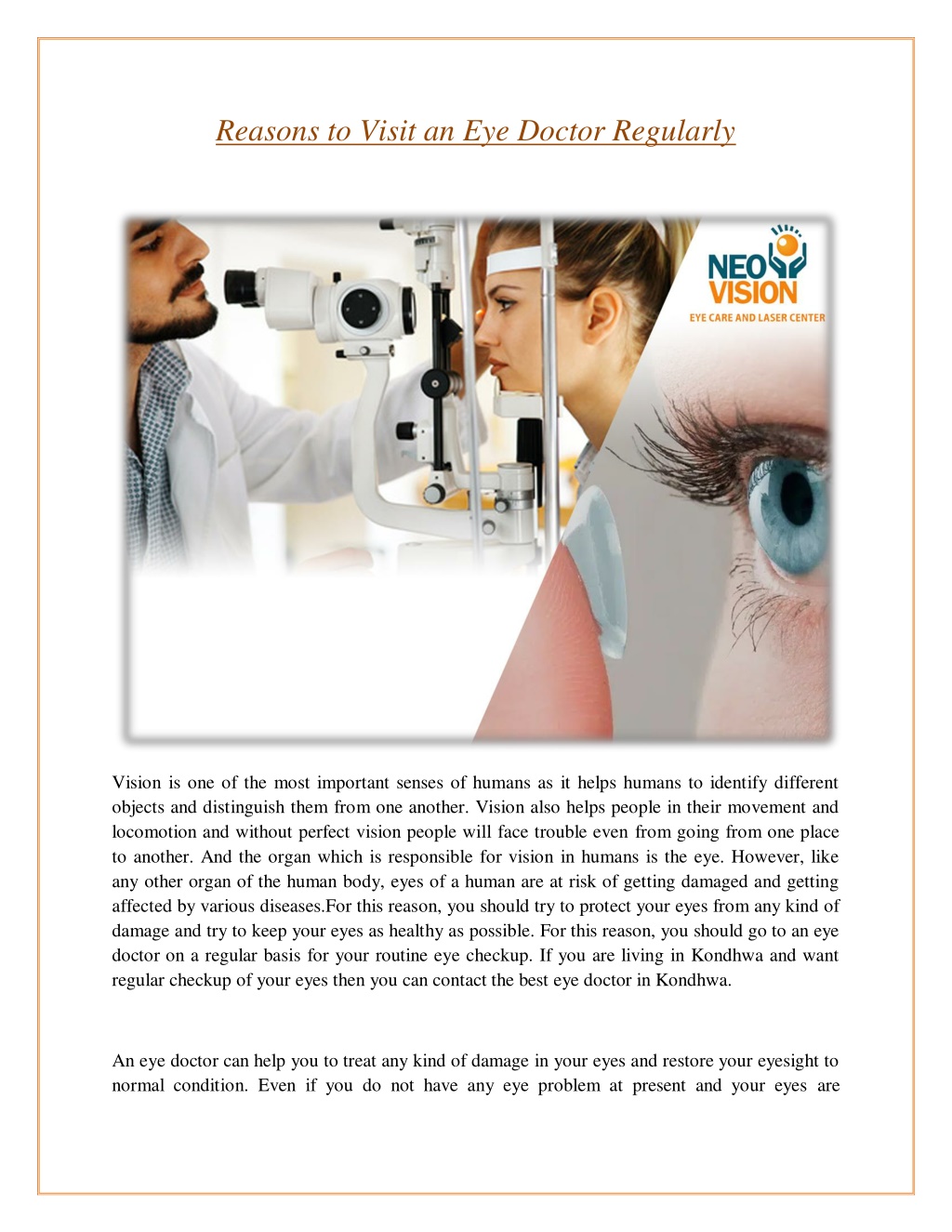 PPT - Reasons to Visit an Eye Doctor Regularly PowerPoint Presentation ...