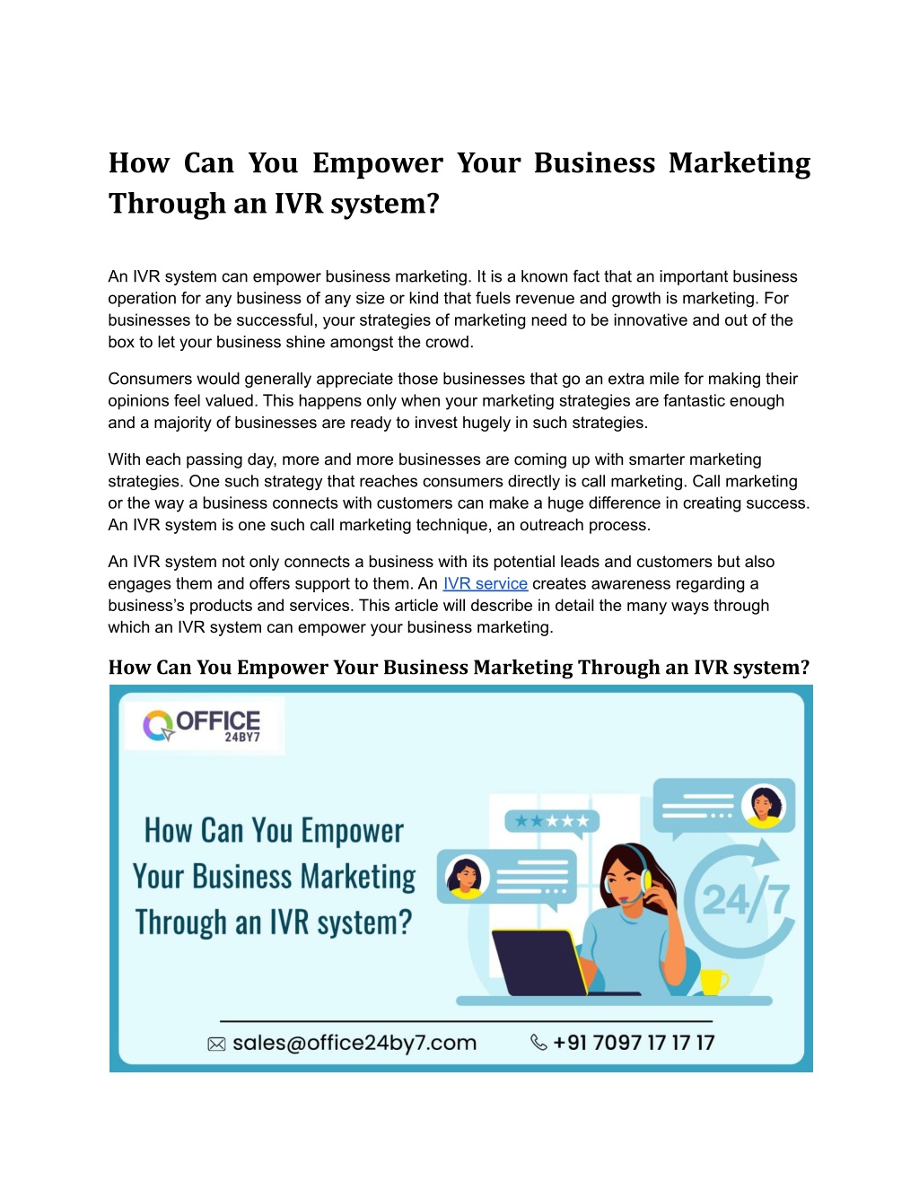 PPT - How Can You Empower Your Business Marketing Through an IVR system ...