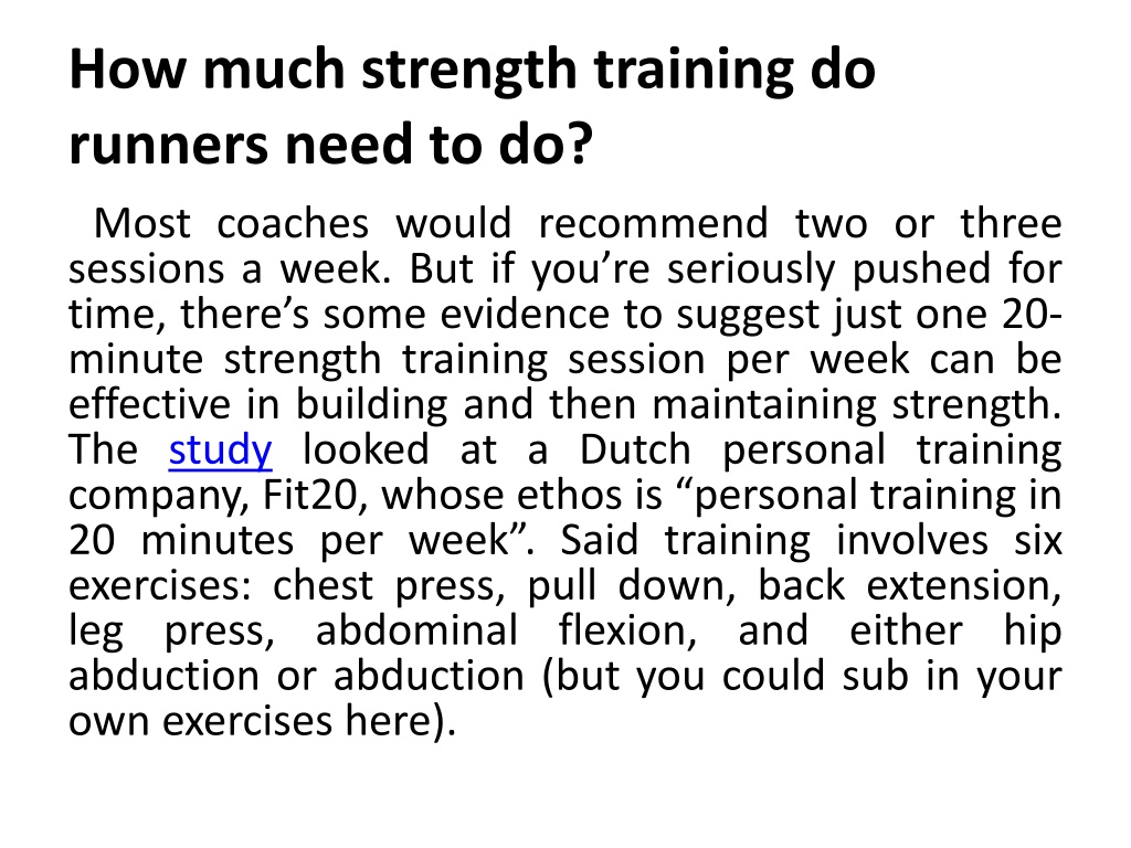 How Much Strength Training Do Runners Need