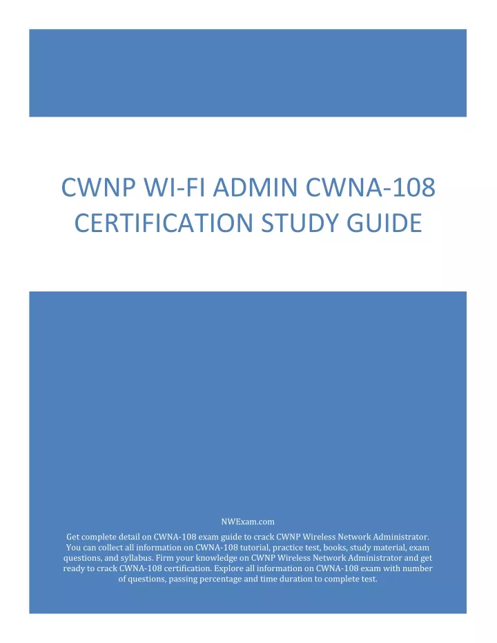 CWNA-108 Buch