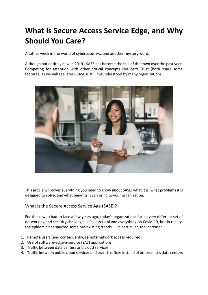 PPT What is Secure Access Service Edge Comtact PowerPoint