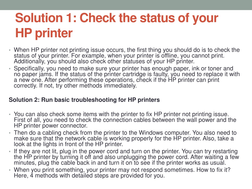 Ppt How To Fix Hp Printer Not Printing Powerpoint Presentation Free Download Id11492284 3917