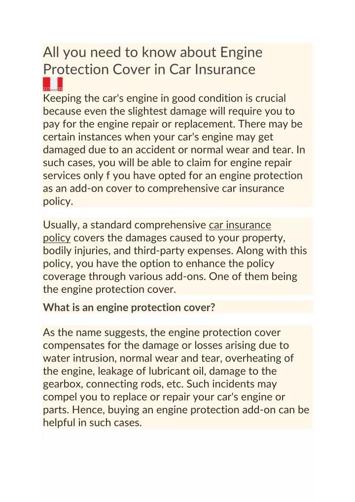 PPT All you need to know about Engine Protection Cover in Car