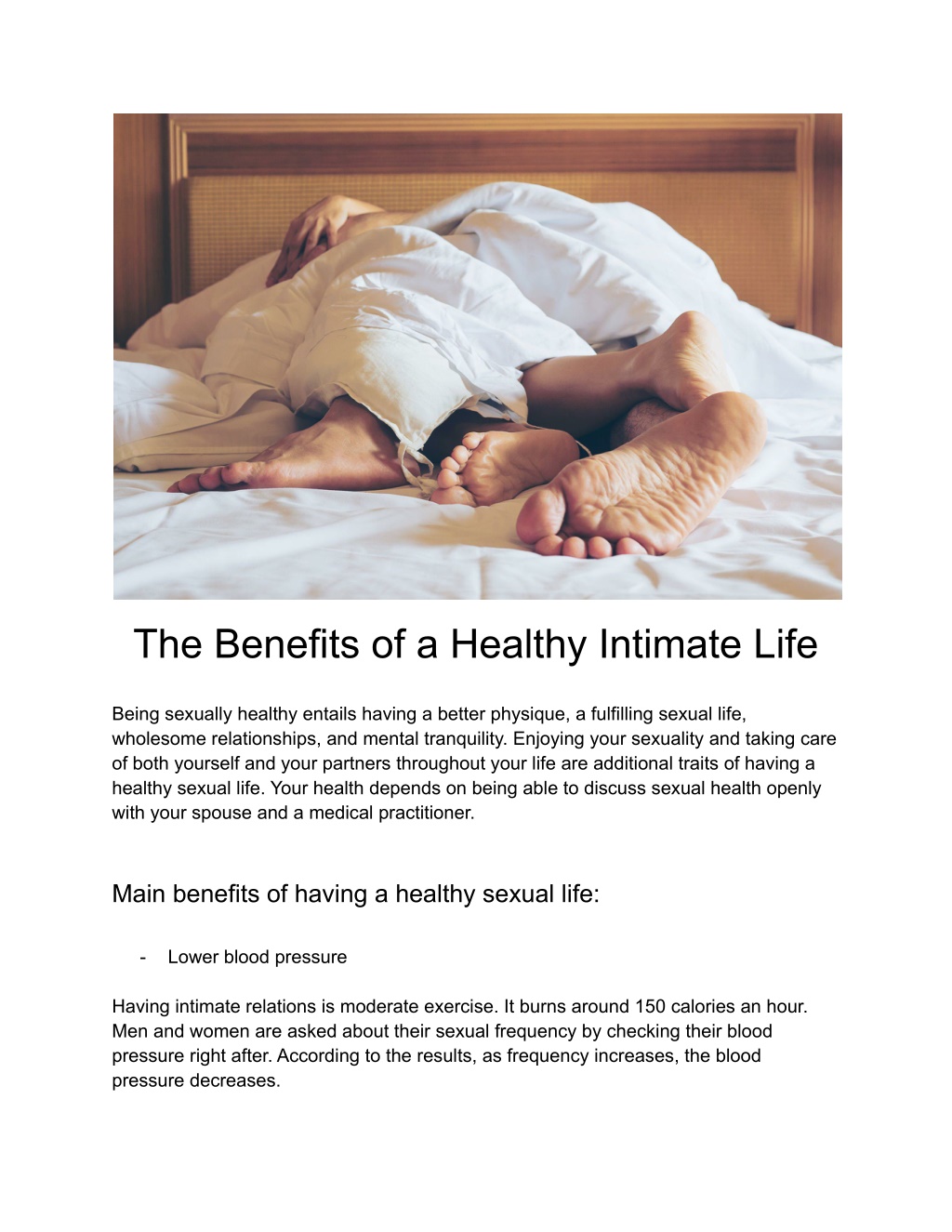 Ppt The Benefits Of A Healthy Intimate Life Powerpoint Presentation