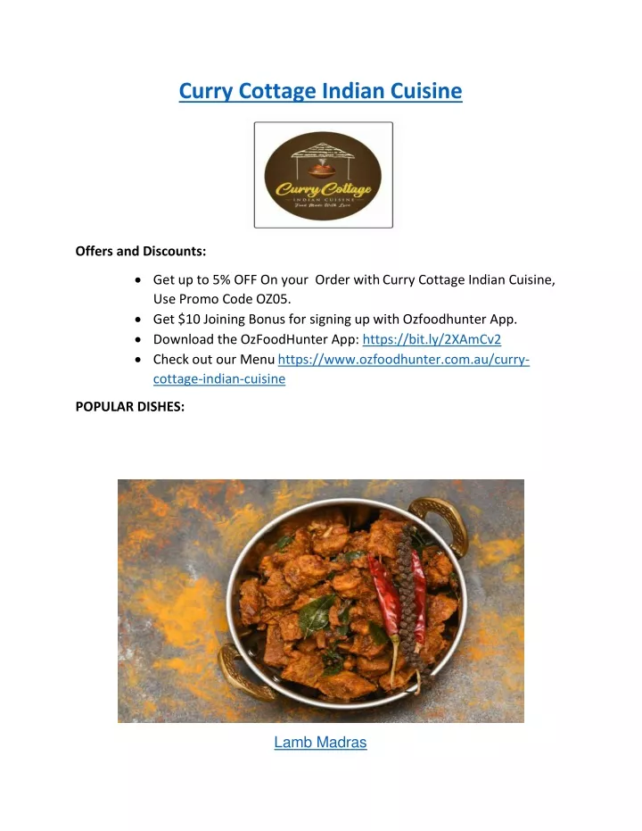 PPT - 5% off - Curry Cottage Indian Restaurant Goulburn, NCurry Cottage ...