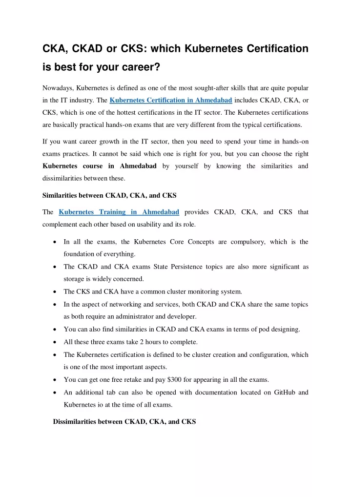 CKAD Detailed Study Plan